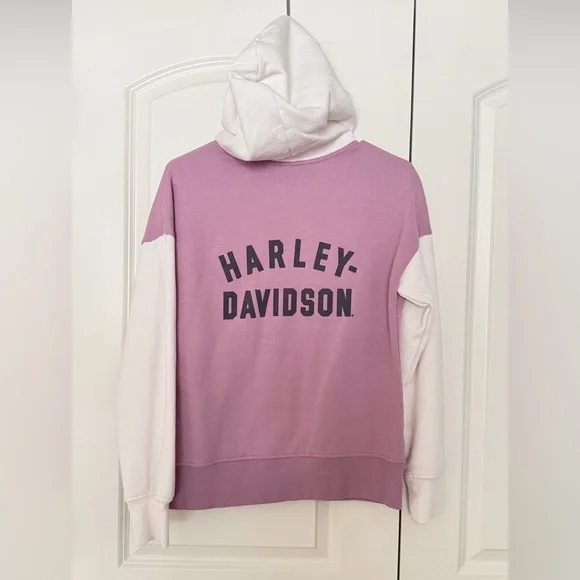 Harley-Davidson Purple and White Color block Full-Zip Hoodie - Picture 3 of 3